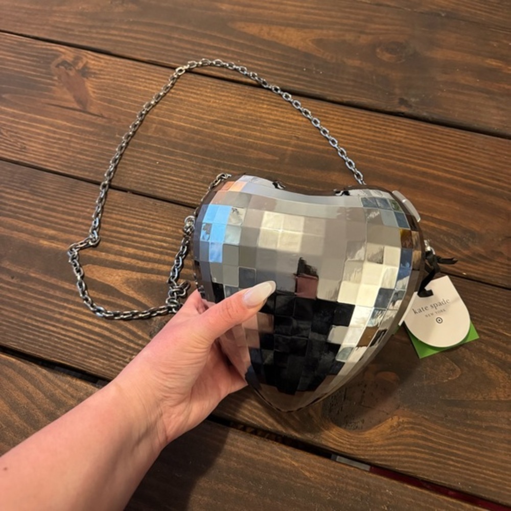 BELLA--Kate Spade Silver Heart-Shaped Bag